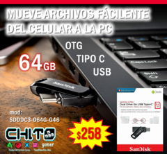 MEMORIA OTG TIPO C 64GB SANDISK SDDDC3-064G-G46