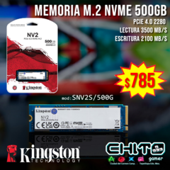 TARJETA M.2 NV2 NVME 500gb KINGSTON SNV2S/500G