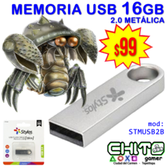 USB 16gb 2.0 METALICO STYLOS STMUSB2B