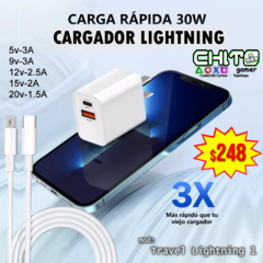 CARGADOR LIGHTNING 30w RÁPIDA Travel Lightning 1