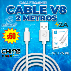 CABLE V8 CARGA Y TRANSMITE 2a ELE-GATE WI.176.V8
