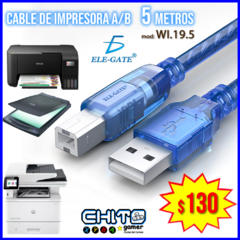 CABLE DE IMPRESORA SCANNER A/B 5 metros ELE-GATE WI.19.5