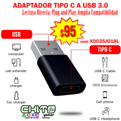 ADAPTADOR TIPO C HEMBRA A USB 3.0 Lgbvo X0035JO18L