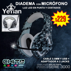 DIADEMA con MICROFONO Y LED YEYIAN YDF-33401G