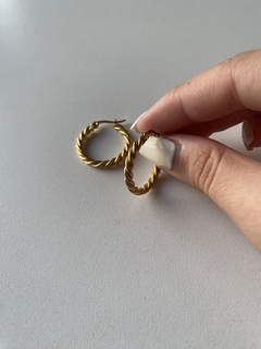Aros acero dorado