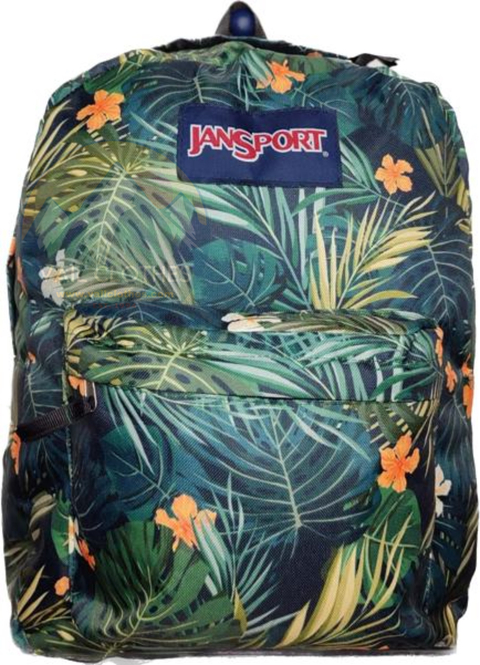 Mochila JanSport Superbreack Floreada Naranja