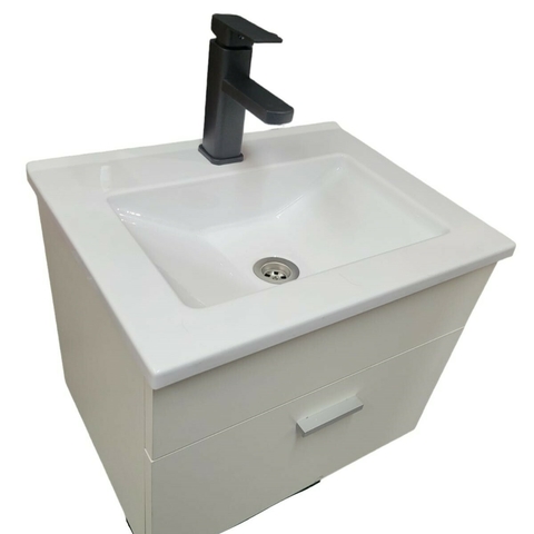 Vanitory Flotante Blanco + Mono + Sopapa + Fuelle