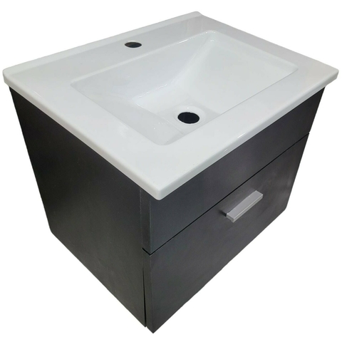 Vanitory Flotante - Mesada Acrílico Negro 50x35x40