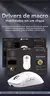 X3 PixArt PAW3395 Mouse Bluetooth Conexão Tri-Mode 2.4G, 26000dpi, 650IPS, 49g Mouse para jogos macro leve na internet