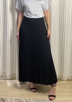 SAIA PLISSADA PRETO - comprar online