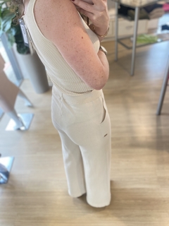 CALÇA WIDE LEG TRICOT CRU - Banana Blu
