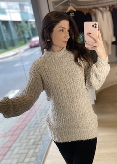 BLUSA ALONGADA BEGE MESCLA - comprar online