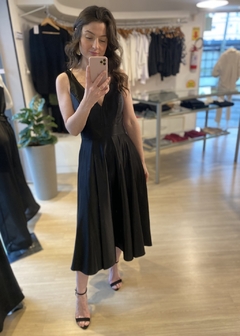 VESTIDO MIDI EVASÊ PRETO