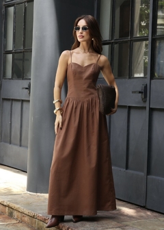 VESTIDO MONALISA MARROM - comprar online