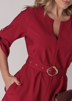 VESTIDO SAMIRA VERMELHO CARMIM - Banana Blu