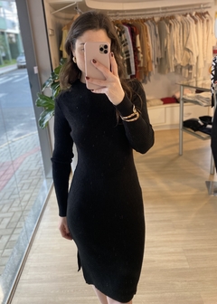 VESTIDO CANELADO PRETO - comprar online