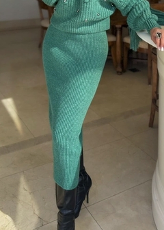 SAIA TRICOT CANELADA VERDE - comprar online