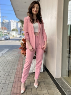 CALÇA ALFAIATARIA RETA ROSA - comprar online