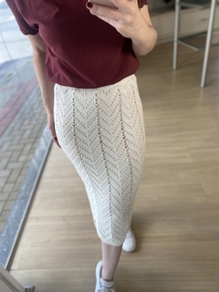 SAIA MIDI TRICOT BIAMAR OFF WHITE - Banana Blu