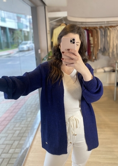 CASACO ALONGADO AZUL MARINHO - comprar online