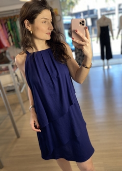 VESTIDO CAMADAS AZUL MARINHO - comprar online