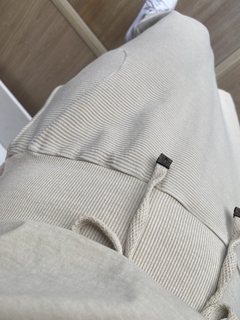 CONJUNTO BLUSA E SAIA ALGODÃO TINGIDO BEGE na internet