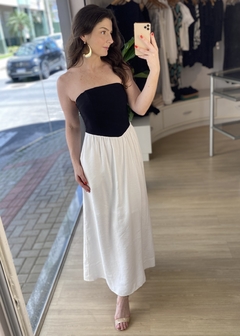 VESTIDO TOMARA QUE CAIA BICOLOR - comprar online