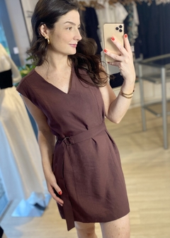 VESTIDO FLAVIA MARROM - comprar online