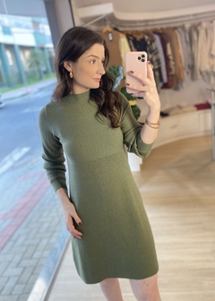 VESTIDO TRICOT EVASÊ VERDE - comprar online