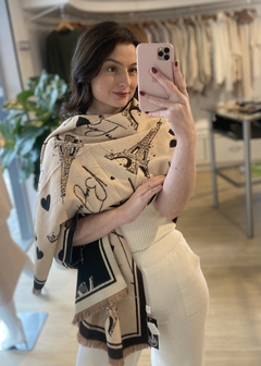 MANTA PARIS DUPLA FACE PRETO/BEGE - comprar online