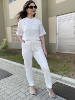 BLUSA MANGA CURTA BIAMAR OFF WHITE - Banana Blu