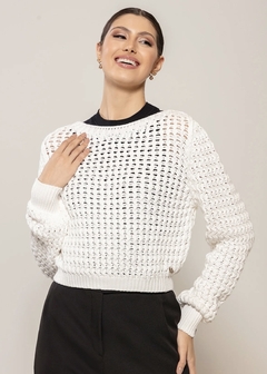 BLUSA BIAMAR PONTO VAZADO OFF WHITE na internet