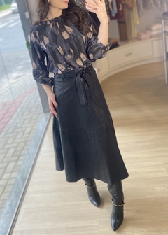 SAIA PU EVASÊ PRETO - Banana Blu