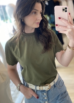 T-SHIRT ALGODÃO BIAMAR VERDE MILITAR - comprar online
