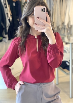 BLUSA BOTÃO ROSA - comprar online