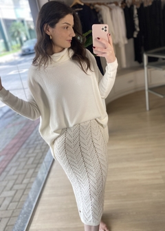 BLUSA FIO PLUMA GOLA BIAMAR OFF WHITE - loja online