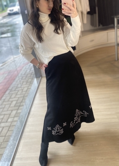 SAIA MIDI SUEDE PRETO - comprar online