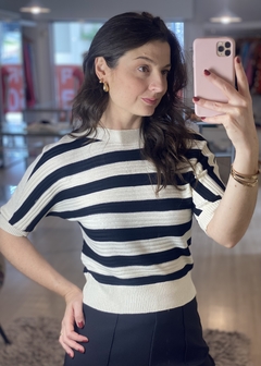 BLUSA MODAL MANGA MORCEGO LISTRADA - comprar online