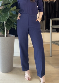 CALÇA ALFAITARIA BARRA ITALIANA AZUL MARINHO - comprar online