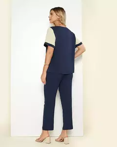 CONJUNTO CREPE AZUL MARINHO - comprar online