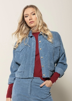 CASACO VELUDO COTELÊ BIAMAR AZUL - comprar online