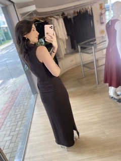 BLUSA ASSIMÉTRICA MARROM - loja online
