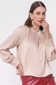 BLUSA CETIM BEGE - comprar online