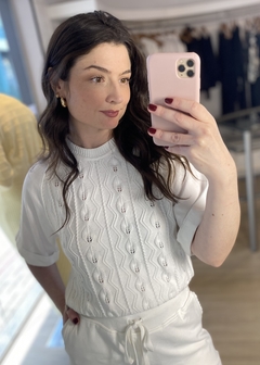 BLUSA MANGA CURTA BIAMAR OFF WHITE - comprar online