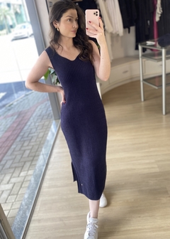 VESTIDO TRICOT BIAMAR AZUL MARINHO - comprar online