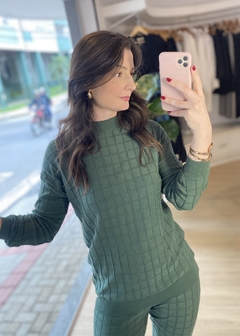 BLUSA QUADRICULADA VERDE - comprar online