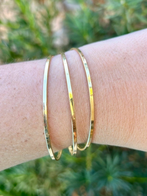 TRIO DE PULSEIRAS ARGOLAS LISAS