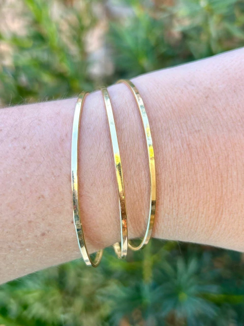 TRIO DE PULSEIRAS ARGOLAS LISAS