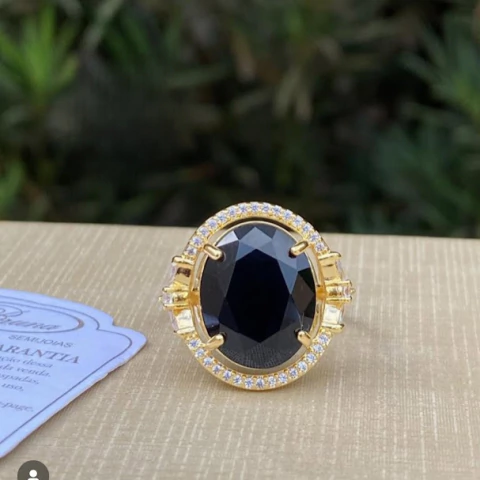 ANEL CRISTAL PRETO
