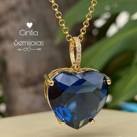 PINGENTE CORAÇÃO AZUL - comprar online